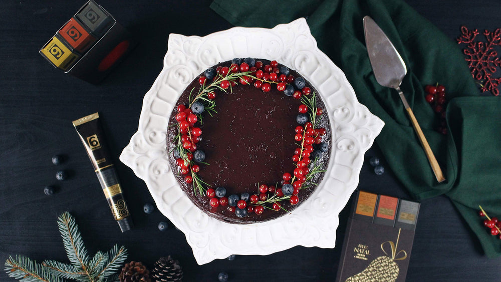 Bolo de Chocolate com Chocolate Negro, Mirtilo e Vinho do Porto