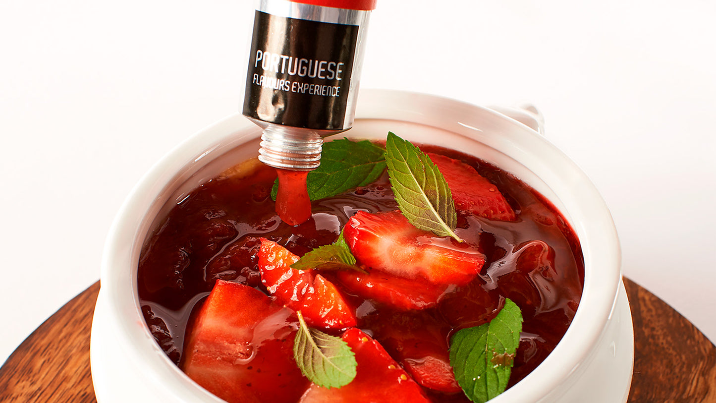 Leite Creme com Doce Morango com Vinho do Porto e Malagueta - 1ª Masterchef - Lígia Santos