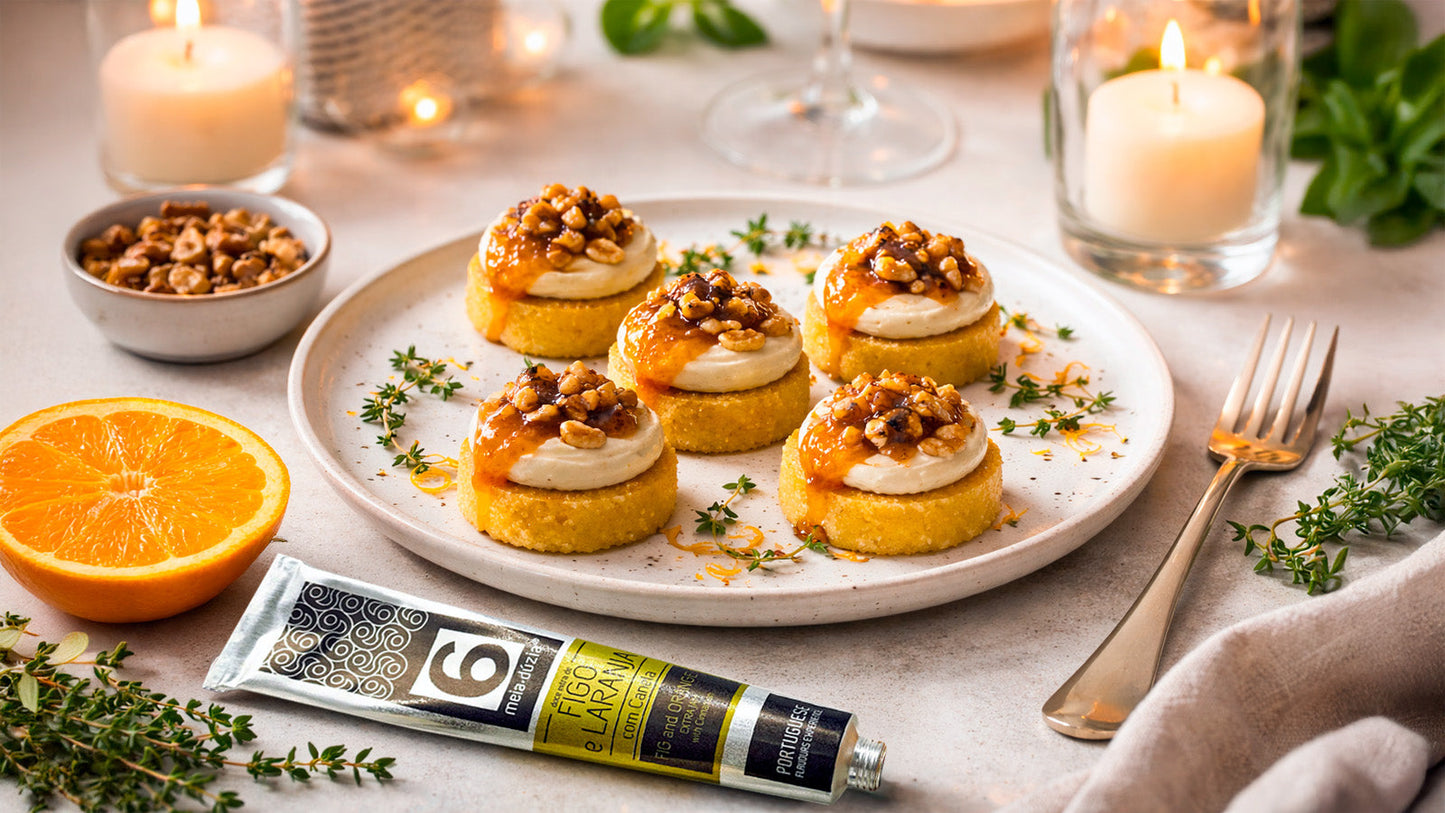 Medalhões de Polenta Vegan com Figo, Laranja e Canela