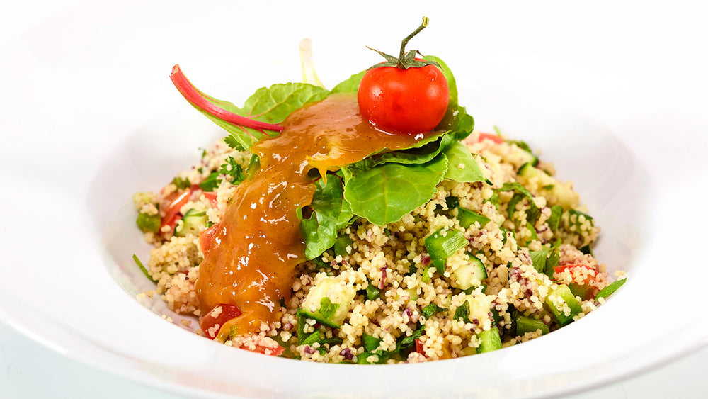 Salada de Couscous com Pasta de Azeitona Negrinha do Douro - Chef Álvaro Costa