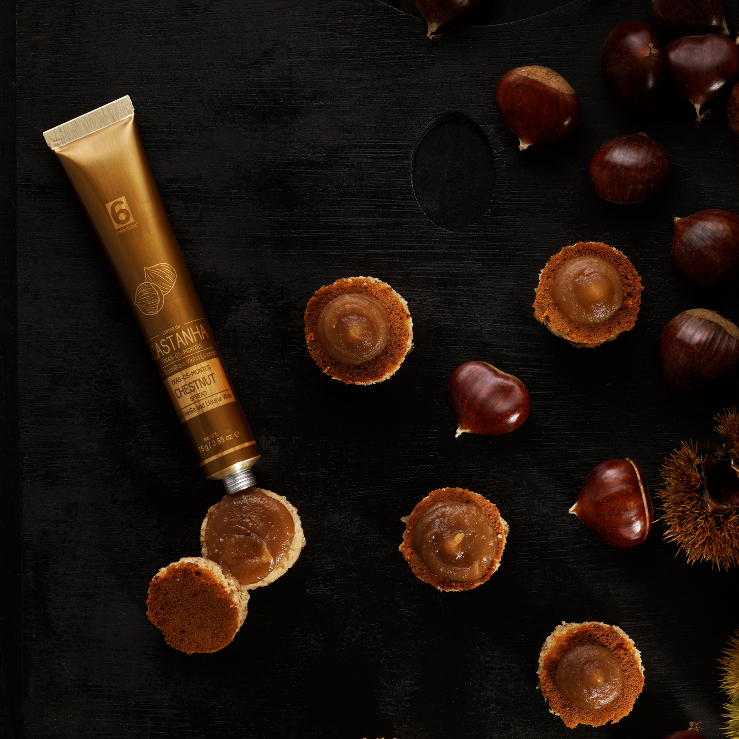 Cabaz de Aniversário | Presente Gourmet, creme de castanha trás-os-montes com vinho licoroso, meia.dúzia® Sabores de Portugal, prendas de aniversário gourmet
