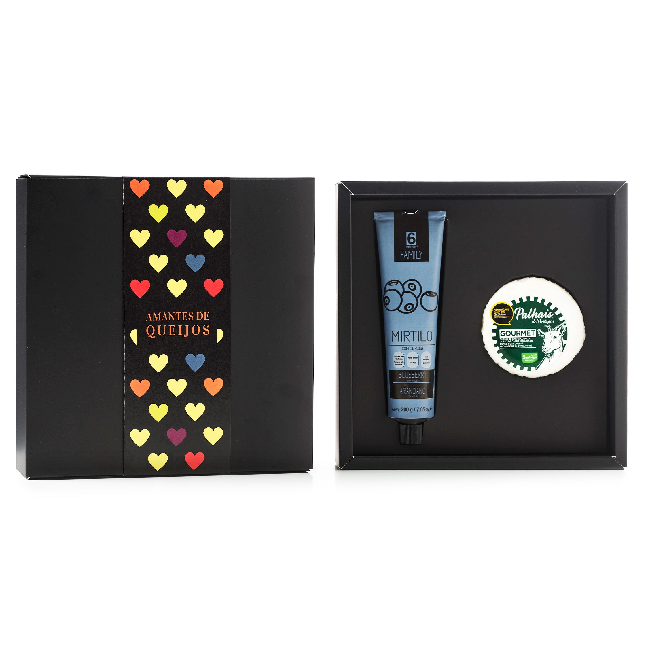 Box Amantes de Queijos: Queijo + Doce de Mirtilo - Presente Romântico Gourmet