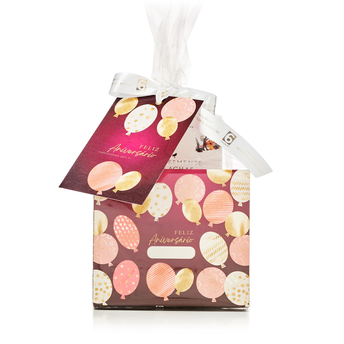 Box Experiência: Kit 6 Chocolates + Bolachas Invictas | Prenda de Aniversário para Mulher personalizável. Sabores de Portugal num presente de aniversário gourmet que todos amam receber. meia.dúzia® Sabores de Portugal, prendas de aniversário gourmet