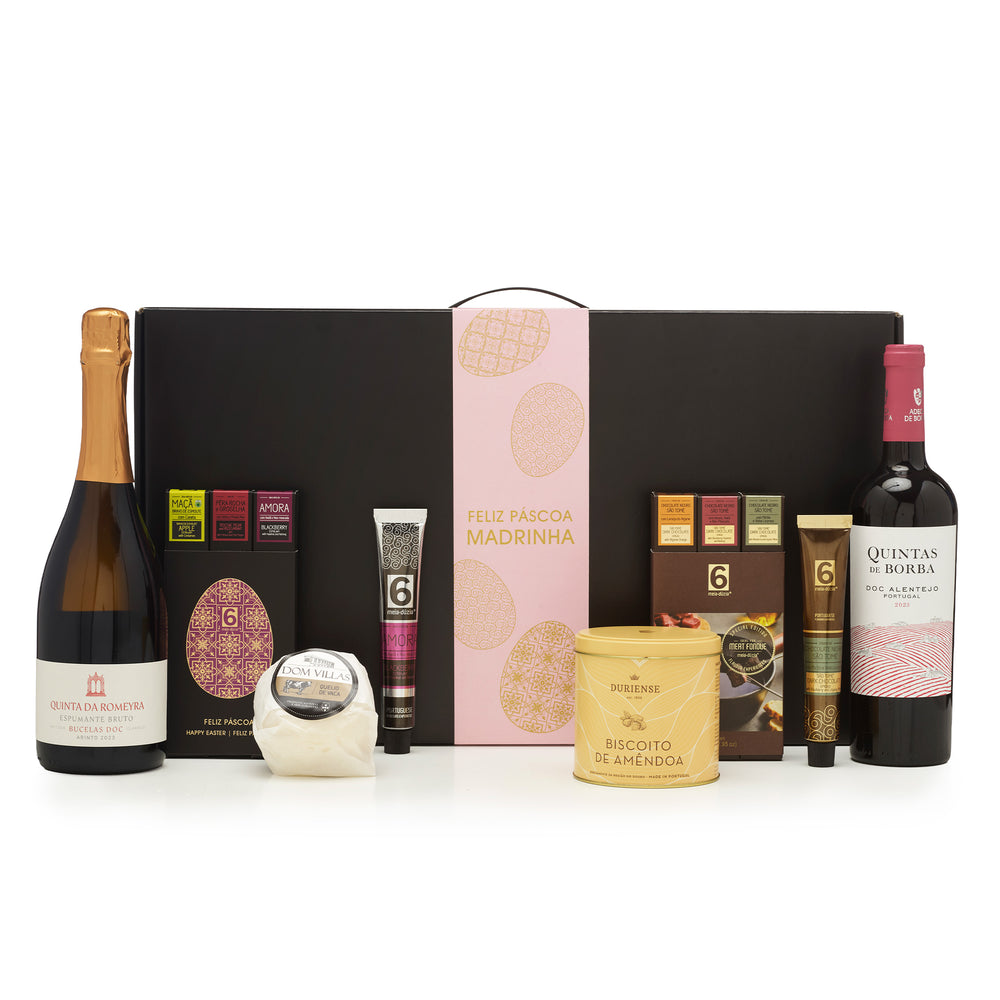 Cabaz Luxury Feliz Páscoa Madrinha | Experiência Gourmet Portuguesa