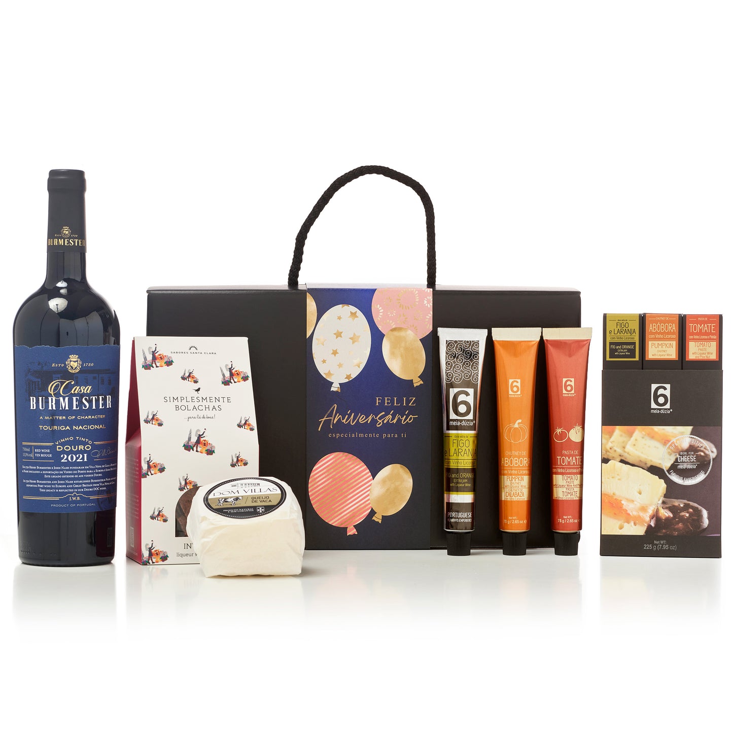Cabaz Presente de Aniversário | Experiência Amantes de Vinho. Sabores de Portugal num presente de aniversário gourmet que todos amam receber. meia.dúzia® Sabores de Portugal, prendas de aniversário gourmet