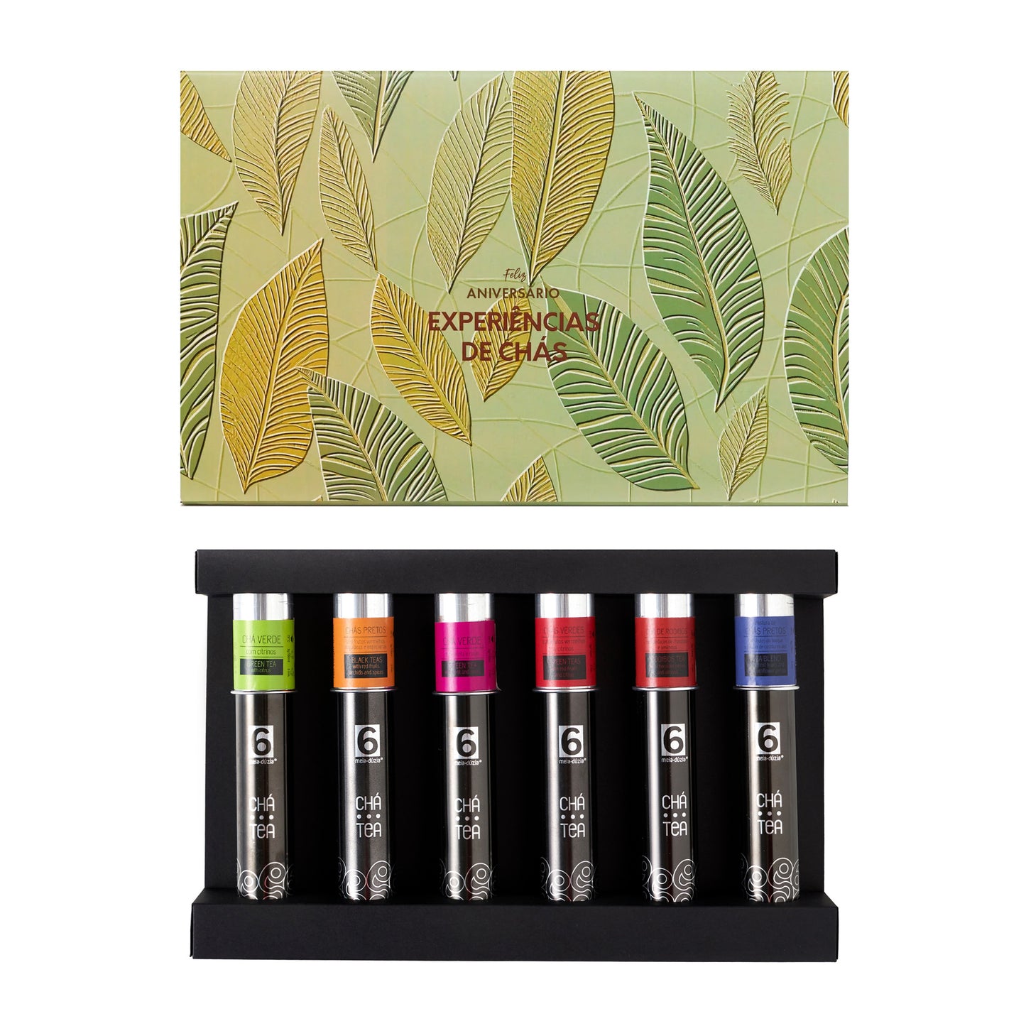 PACK 6 Chás Aromáticos | Prenda de Aniversário. Sabores de Portugal num presente de aniversário gourmet que todos amam receber. meia.dúzia® Sabores de Portugal, prendas de aniversário gourmet
