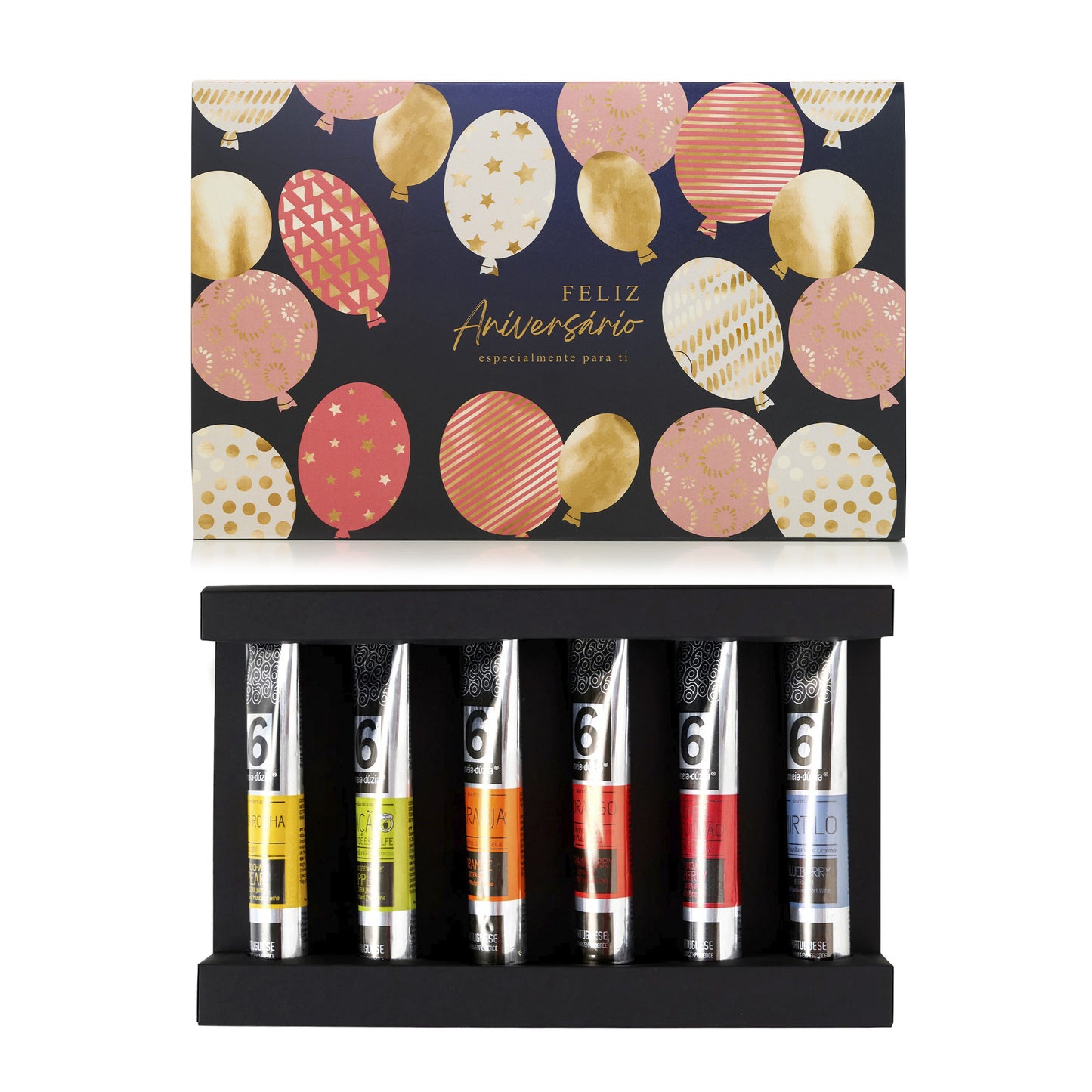 PACK 6 Doces de Fruta com Vinhos Portugueses | Prenda de Aniversário. Sabores de Portugal num presente de aniversário gourmet que todos amam receber. meia.dúzia® Sabores de Portugal, prendas de aniversário gourmet
