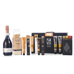 Cabaz Gourmet n.3 meia.dúzia®. Seleção de produtos e sabores portugueses, artesanais e de qualidade superior. Caixa oferta gastronómica de sabores de várias regiões de Portugal. Inclui PACK 3 Doces - Coração de Viana (Compota de Ameixa “Rainha Cláudia” com Tomilho-Limão, Compota de Maracujá com Gengibre e Compota de Morango e Framboesa com Hortelã), Pasta de Azeitona “Negrinha do Douro” com Especiarias, Chutney de Manga, Creme de Chocolate Branco com Laranja do Algarve, Yuzu & Iyokan, Crackers e Espumante