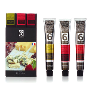 
                  
                    PACK 3 Sabores Ideal para Queijos Franceses, inclui: compota artesanal de figo e laranja com vinho do Porto, compota artesanal de framboesa e groselha com lúcia-lima e compota artesanal de pera Rocha e groselha com cidreira e pimenta rosa - misturas de sabores surpreendentes, artesanais e portugueses by meia.dúzia - sabores de Portugal
                  
                