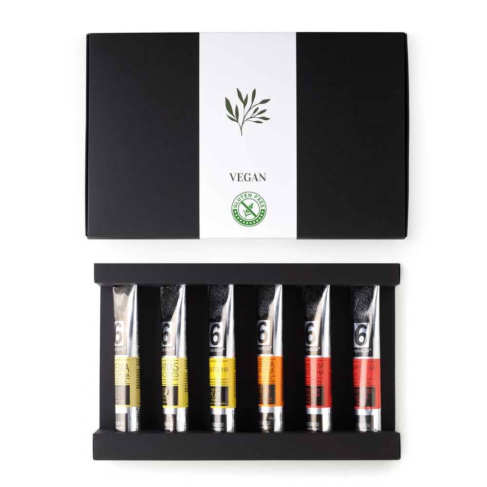 PACK 6 Doces Extra de Fruta - Sem Glúten, com compota de ameixa, compota de ananás, compota de pera, compota de abóbora, compota de framboesa e groselha, compota de framboesa e lima - meia.dúzia, compotas artesanais em bisnaga