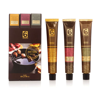 
                  
                    PACK 3 Cremes de Chocolate Ideal para Fondue, inclui: creme de chocolate negro São Tomé com laranja do Algarve creme de chocolate negro com São Tomé com Amora Avelã e Noz-Moscada, creme de chocolate negro São Tomé com mirtilo e vinho do Porto - cremes de chocolate com frutas portuguesas em bisnaga by meia.dúzia - sabores de Portugal
                  
                